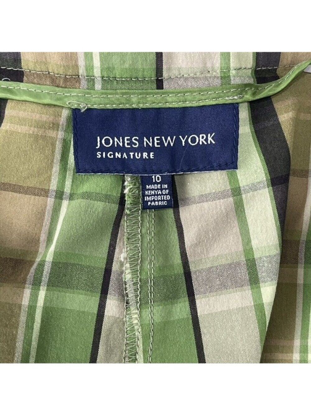 Jones New York Signature Womens Green Plaid Bermuda Shorts Size 10 - Picture 5 of 11
